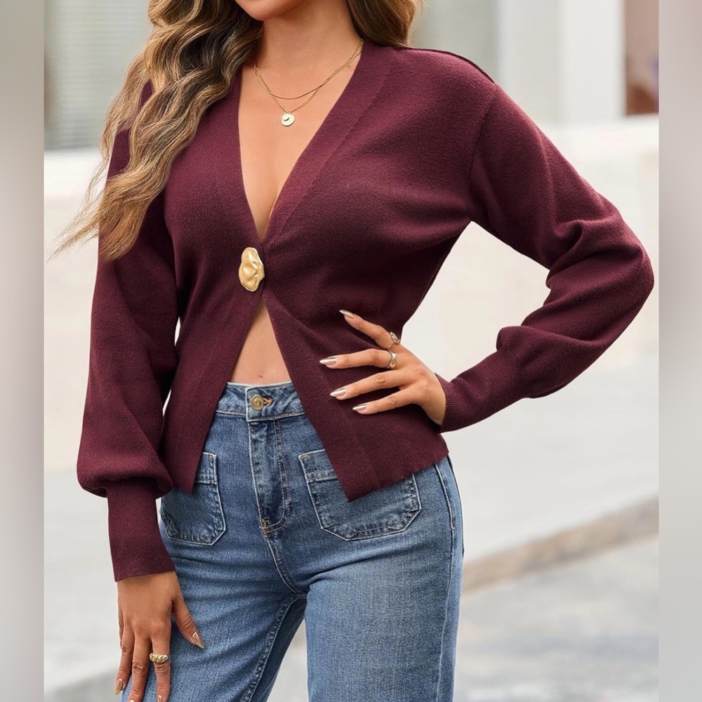Elegant Burgundy Women's Sweater - Brand New!